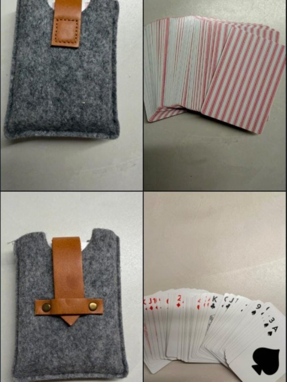 NWT Magnolia Home Playing Cards with Felt and Leather Case